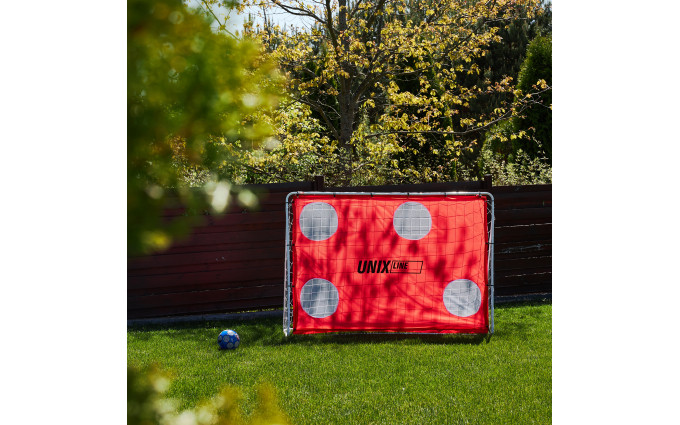 Ворота футбольные переносные UNIX Line стальные 217x153 см, с мишенями Ворота футбольные переносные UNIX Line стальные 217x153 см, с мишенями